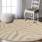 Homeroots 3 ft. Round Taupe Zebra Pattern Area Rug 395614 - alternate 5